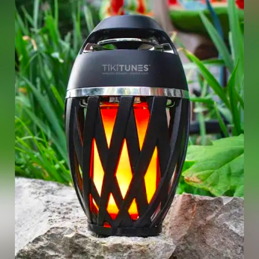 TikiTunes Portable Speaker with Ambient Flame Light Water Resistant